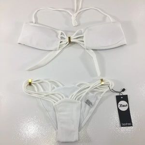 Boohoo Beach Women’s 2 PC Nepal Halter Top Bikini